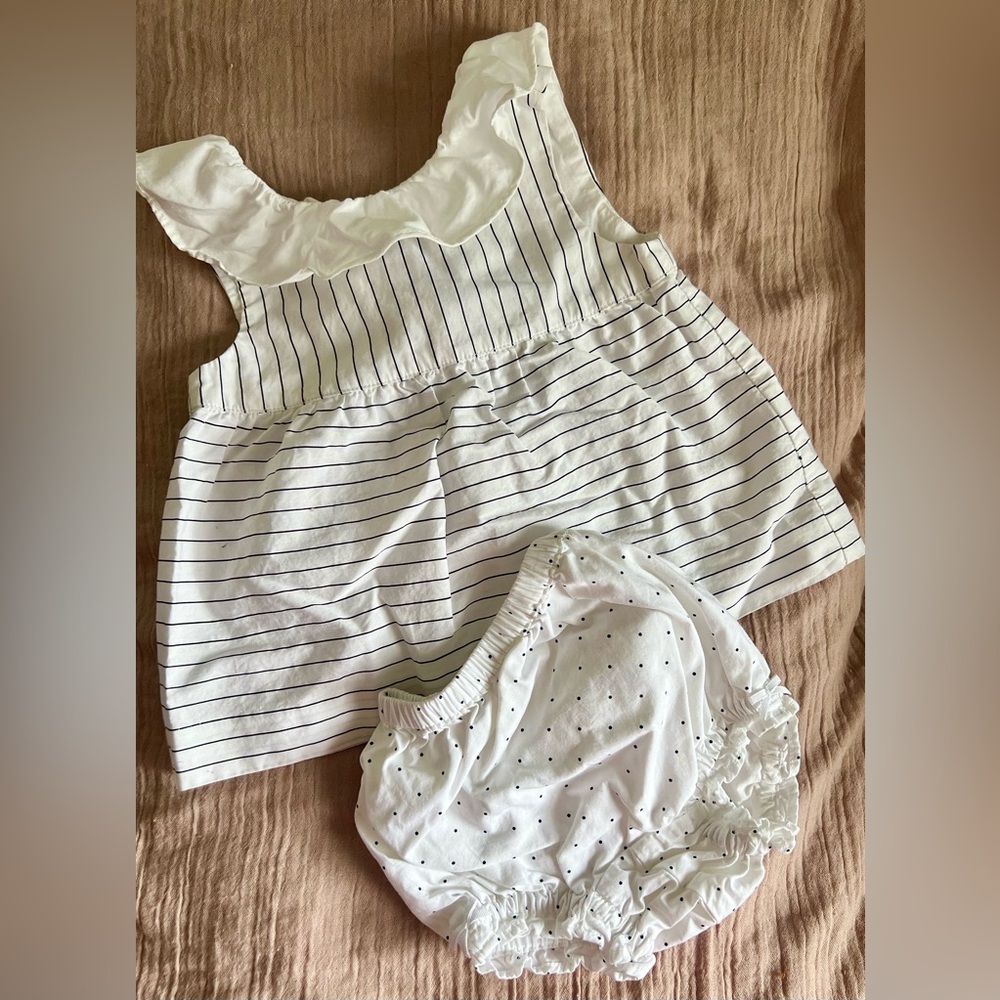 Janie and Jack baby girl summer dress and bloomers set.